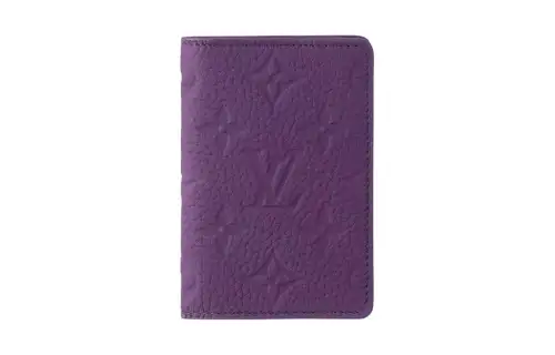 LOUIS VUITTON Leather Wallet Men's Night Purple