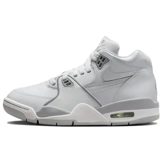 Nike Air Flight 89 Durable Breathable Low Top Vintage Basketball Shoes Men's Gray White