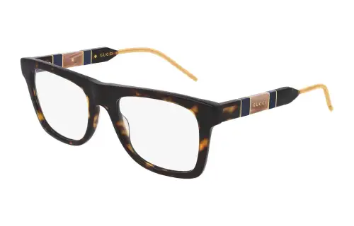 GUCCI Acetate Rectangular Eyeglass Frames Unisex Tortoiseshell