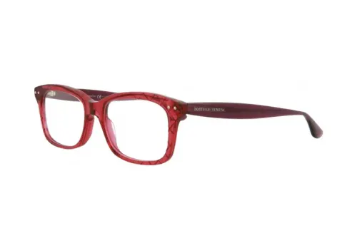 Bottega Veneta Acetate Irregular Shape Eyeglass Frames Women's Red