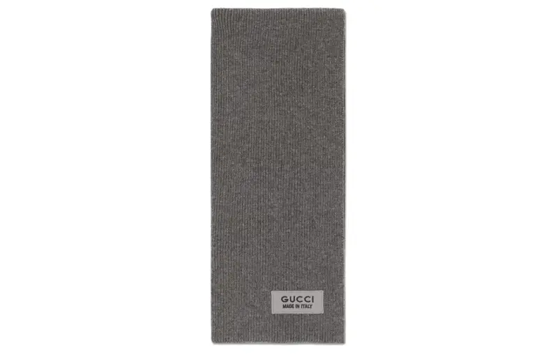 GUCCI Ribbed-knit Wool Scarf