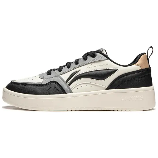 LINING Yuanbao V2 Skateboard Shoes Men Low-Top Black White Gray