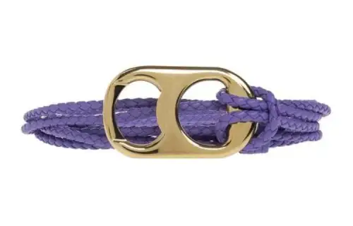 Bottega Veneta Sign Design Leather Belts Women's Purple Width 0.5CM