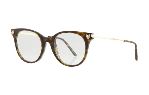 CARTIER Acetate Irregular Shape Eyeglass Frames Women's Brown