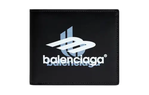 Balenciaga Calfskin Wallet Men's Black & White