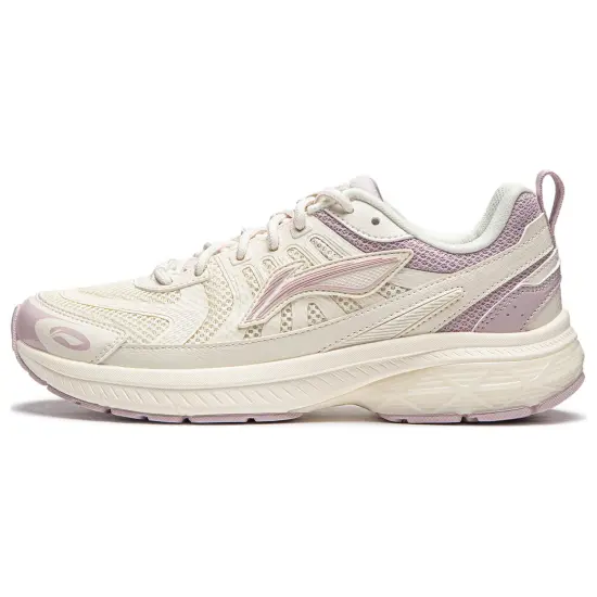 LINING Shake 1.0 V3 Running Shoes Women's Low-Top Ecru/Dusty Pink Purple