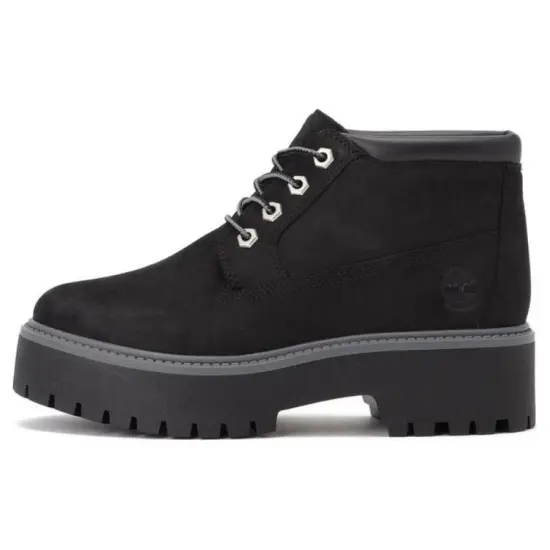 Timberland Stone Street Premium Platform Waterproof Chukka Boots 'Black Nubuck' Women's
