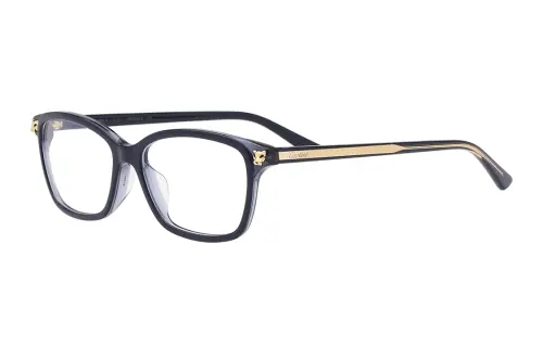 CARTIER Plastic Rectangular Eyeglass Frames Women's Dark Blue