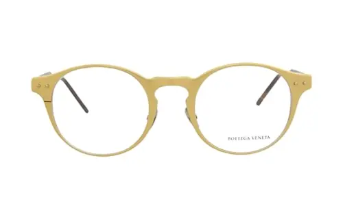 Bottega Veneta Aluminum Irregular Shape Eyeglass Frames Men's Yellow