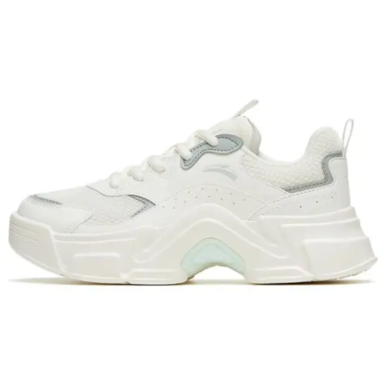 Anta Cushioning, Slip Resistant, And Abrasion Resistant Low Top Casual Shoes Women's White Green
