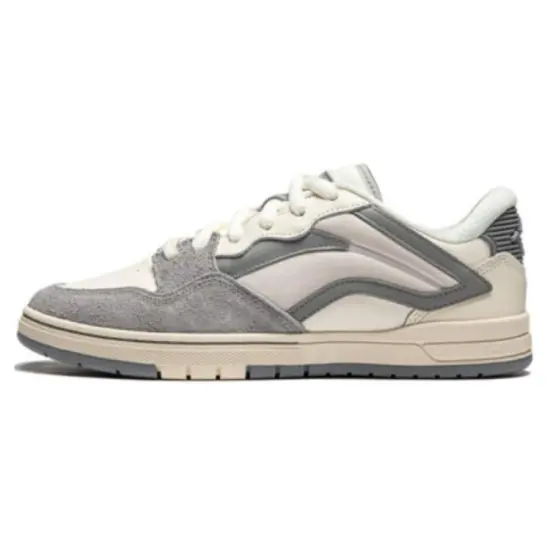 LiNing Wei Wu PRO Skateboard Shoes Women's Low-Top White Gray