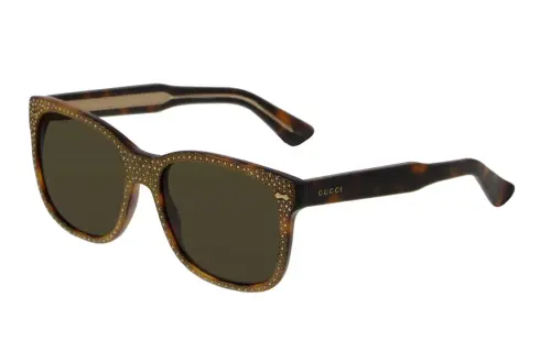 GUCCI Acetate Irregular Shape Sunglasses Women's Tortoiseshell