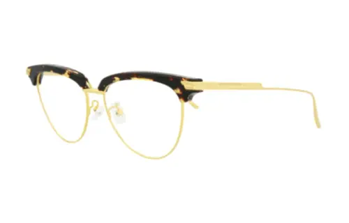 Bottega Veneta Acetate Irregular Shape Eyeglass Frames Women's Brown