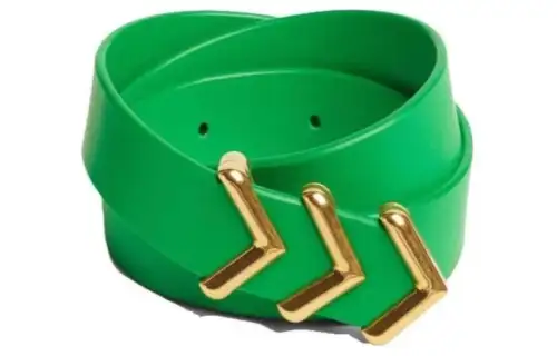 Bottega Veneta Lambskin Leather Belts Women's Green Width 2cm