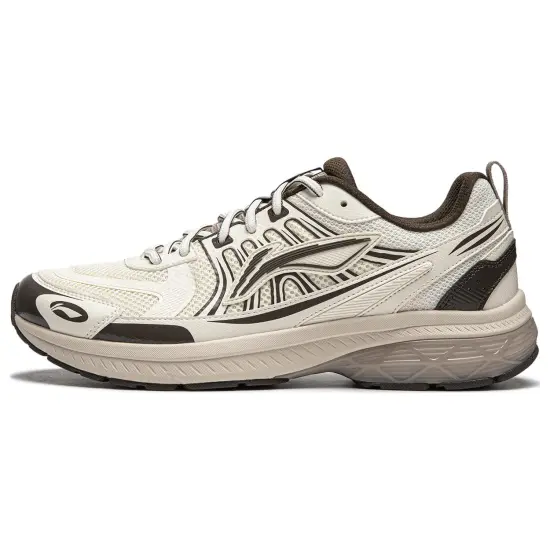 LINING Shake 1.0 V3 Running Shoes Men Low-Top Ecru/Slate Brown