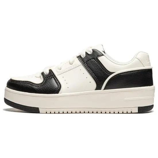 LINING Cheese Series Skateboard Shoes Women's Low-Top Black Ecru