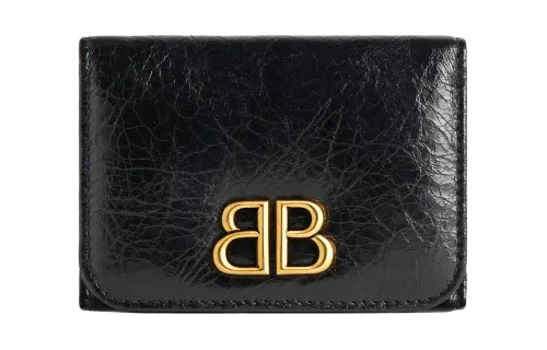 Balenciaga Arena Lambskin Wallet Mini Women's Black