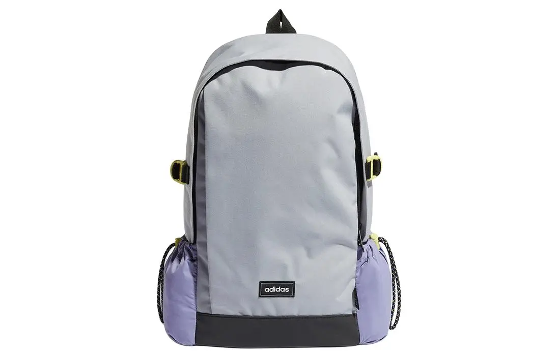 Adidas Recycled Polyester Backpack Medium Unisex Light Silver & Purple & Lemon