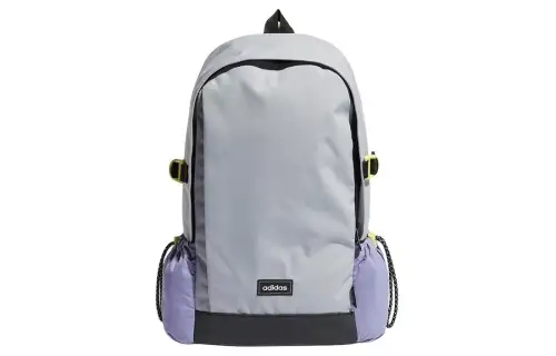 Adidas Recycled Polyester Backpack Medium Unisex Light Silver & Purple & Lemon