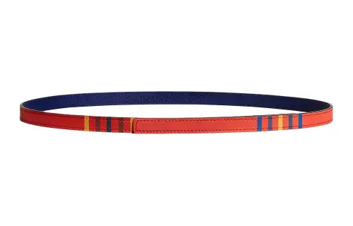 HERMES Double Sided Design Women's Orange Width 1.3CM