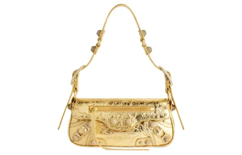 Balenciaga Le Cagole Lambskin Portable Crossbody Bag, Shoulder Bag Mini Women's Gold