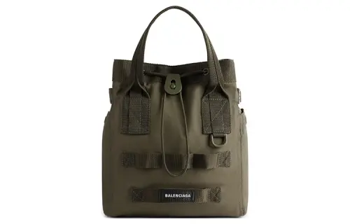 Balenciaga Army Recycled Nylon Tote Bag, Shopping Bag, Shoulder Bag, Crossbody Bag, Handbag Small Men's Dark Green