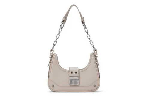 CHARLES&KEITH Scarf Canvas Series PU Laminated Textile Moon Bag Handbag Shoulder Bag Women's Multicolor