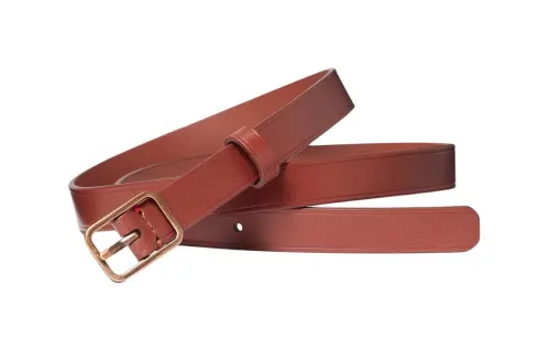 UNIQLO Solid Color Leather Women's Black Width 1.9CM