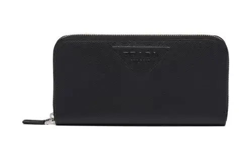 PRADA Saffiano Leather Wallet Men's Black