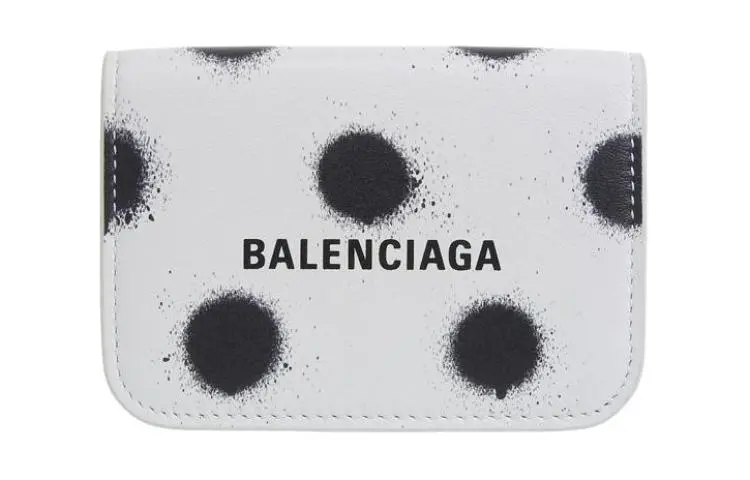 Balenciaga Leather Wallet Women's White & Multicolor