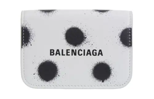 Balenciaga Leather Wallet Women's White & Multicolor
