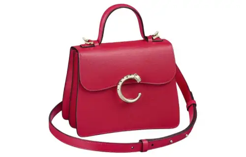 CARTIER PANTHÈRE Calfskin Shoulder Bag, Crossbody Bag, Handbag Mini Women's Poppy Red