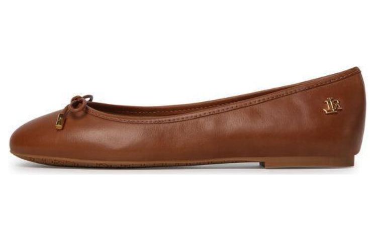 LAUREN RALPH LAUREN Кожаная круглая голова ноги с капюшоном женский для отдыха туфли женский коричневый