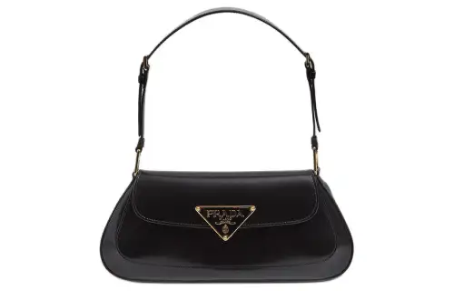 PRADA Leather Portable Crossbody Bag, Shoulder Bag Regular Women's Black