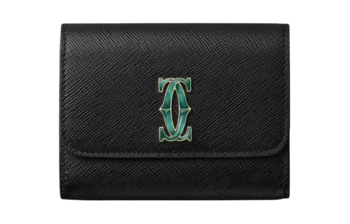 CARTIER Calfskin Wallet Mini Women's Black