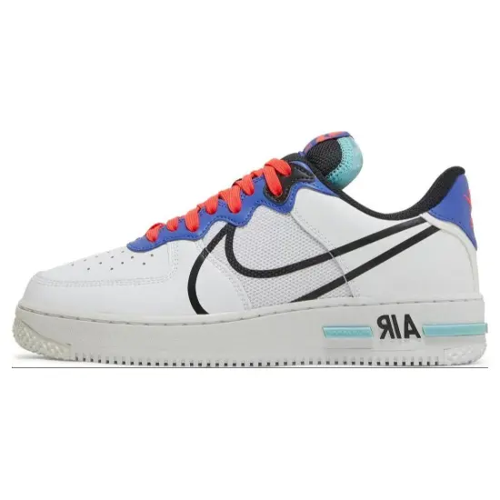 Nike Air Force 1 Low React White Astronomy Blue Laser Crimson