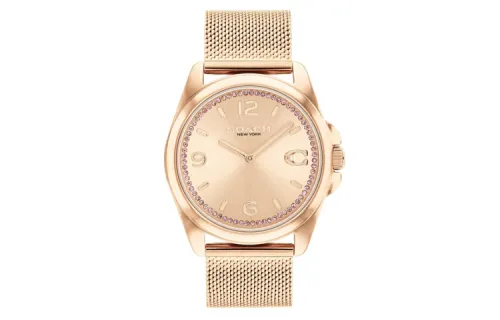 COACH Wrist Watches Quartz Movement Stainless Steel Strap 36mm Gold Dial Women's Watch Waterproof
