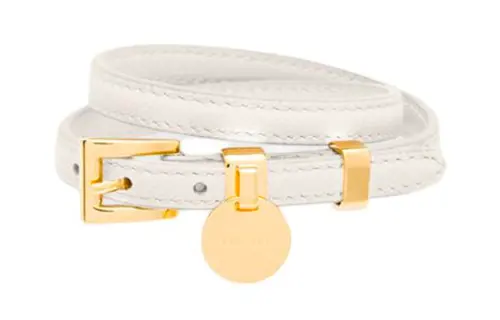 PRADA Leather, Metal Wristbands Women's White/Black