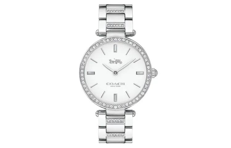 COACH Wrist Watches Quartz Movement Stainless Steel Strap 34mm White Dial Women's Watch