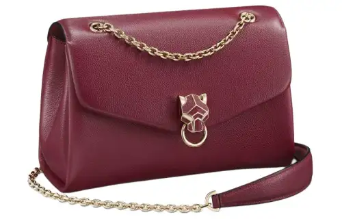 CARTIER PANTHÈRE Calfskin Shoulder Bag, Crossbody Bag Small Women's Burgundy