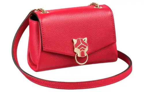 CARTIER Panthère De Cartier Calfskin Crossbody Bags Women's Red