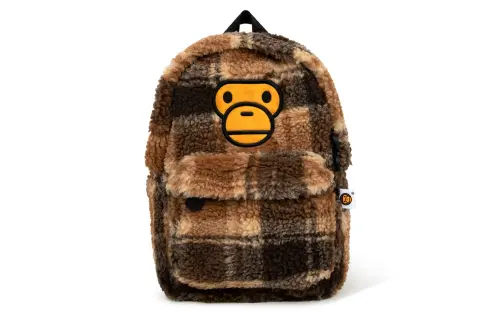 A BATHING APE Polyester Backpack Mini Unisex Beige