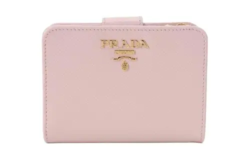 PRADA Leather Wallet Women's Snowflake Pink