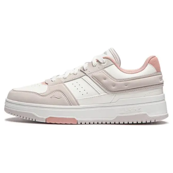 LiNing Tianji 2.0 Anti-Slip Wear-Resistant Low-Top Skateboard Shoes Women's Pink White