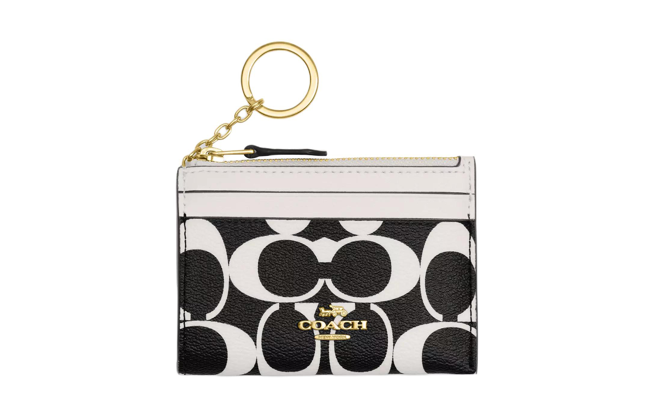 COACH Skinny Id Case PVC Card Holder Regular Unisex Black & Mixed Color