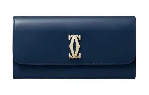 CARTIER C De Cartier Collection Calfskin Wallet Women's Midnight Blue