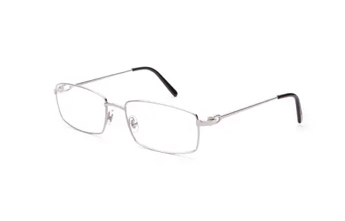 CARTIER Alloy Rectangular Eyeglass Frames Unisex Silver