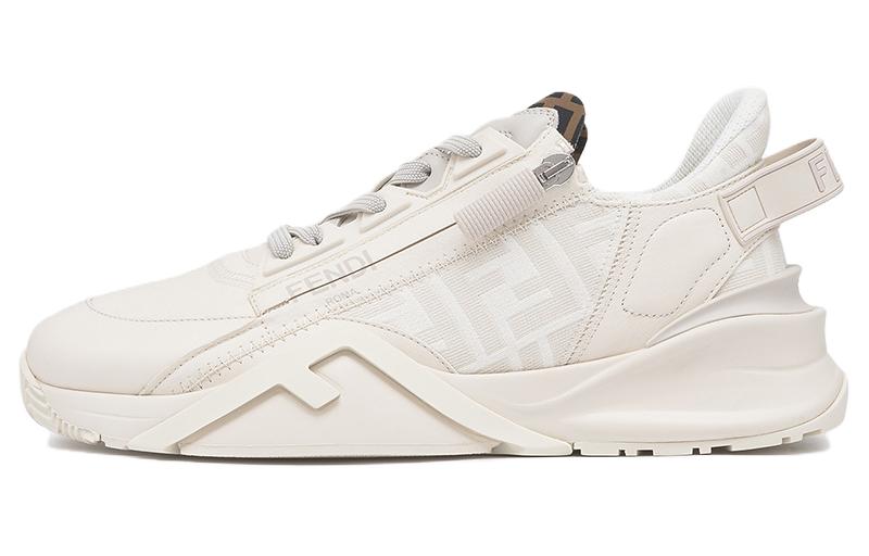 FENDI Fendi Flow Fabric Leather кожаный Меньше шокового поглощения нескользящие Износостойкий воздухопроницаемый Центр города для отдыха обувь мужской стиль белый