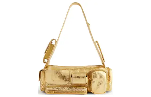 Balenciaga Superbusy Lambskin Handbag, Shoulder Bag Women's Gold