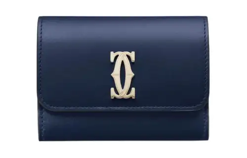 CARTIER C De Cartier Collection Calfskin Wallet Mini Women's Midnight Blue